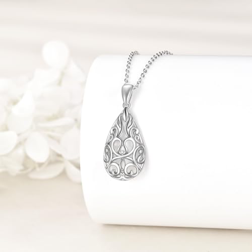 Filigree Necklace for Women Sterling Silver Filigree Teardrop Necklace Filigree Jewelry Gifts for Women Birthday Gift3