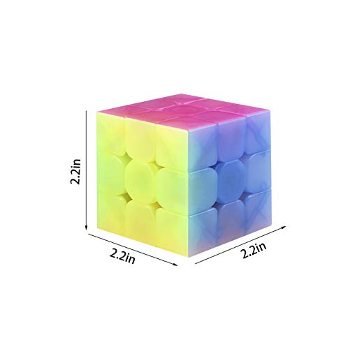 Image of Speed Cube Set 3 Pack Cube Bundle 2x2 Speed Cube 3 By 3 Cube Puzzle 3x3 Pyramid Triangle Cube Bundle Hand Puzzles Toys for Kids and Adults By AHYUAN (Jelly)