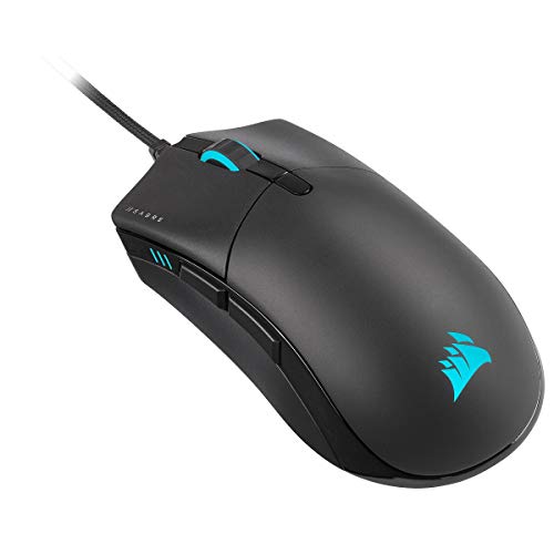 Image of Corsair SABRE RGB PRO CHAMPION SERIES FPS /MOBA Gaming Mouse -Ergonomic Shape for Esports and Competitive Play -Ultra-Lightweight 74g -Flexible Paracord Cable - QUICKSTRIKE Buttons with Zero Gap, Black