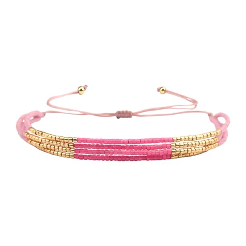 Image of KELITCH Layered Miyuki Beads Bracelets Adjustable Strand Bracelets Bangles Bohemian Style Summer
