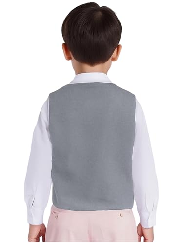 YEAHDOR Boys Vest Single Breasted Suit Vest Color Block Formal Wedding Waistcoat Top4
