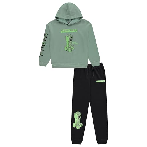 Ensemble sweat à capuche et pantalon Minecraft garçon noir et vert