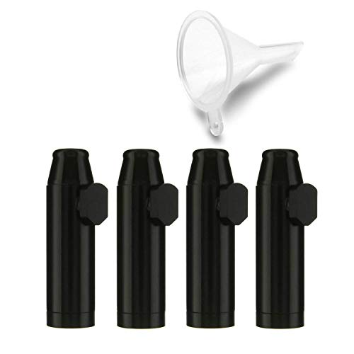 Black Bundle Metal Snuff Twist Bullet 3g Snorter Rocket Sniff Free Funnel
