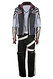 Cekalue Mens Anime Jin Kazuma Cosplay Costume Set Shirts Pants Gloves Belts Full Outfit for Halloween Cosplay Party