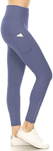 Leggings Depot Women’s High Waisted Reflective Yoga Pants with Pockets Athletic Leggings