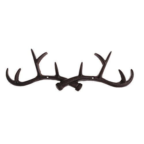 Monkeyjack Gancho de metal resistente para chifre de veado para casa, ganchos de parede decorativos
