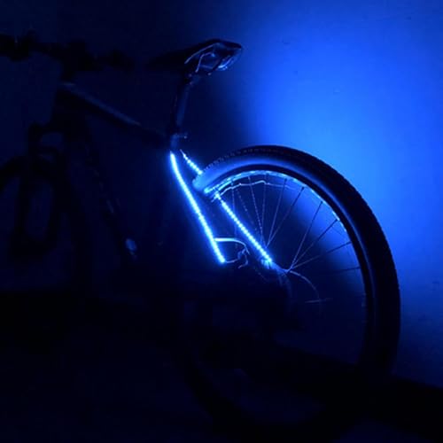 Luci a Corda a LED per Telaio per Bici - Spia di Guida Notturna Impermeabile, a Batteria | Luce del Telaio per Biciclette a Prova di Polvere con per Batteria, Striscia di Avvertimento di sicu