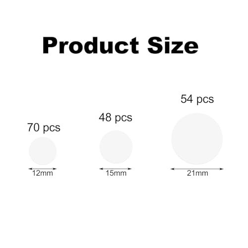 172 Stück Schraubenabdeckung Selbstklebend Weiß,Ø12mm Ø15mm Ø21mm Selbstklebende Abdeckkappen für Möbel Böden,Abdeckung für Schrauben Bohrlöcher,Möbelschutzkappen Schraubenloch Aufkleber