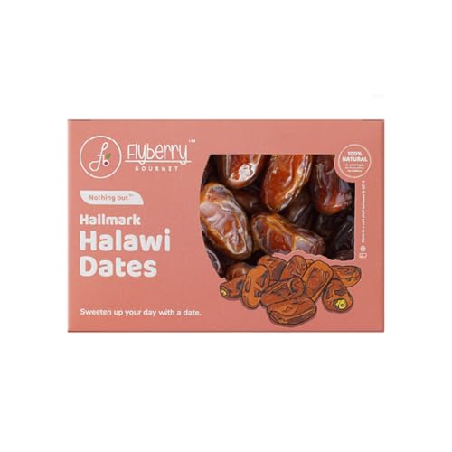 Image of Flyberry Gourmet Halawi Dates. 500g | 100% Natural | Rich in Calcium, Iron and Potassium | Instant Energy