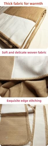 Fcteap h Blanket Soft Throw Blanket Faux Fleece Cashmere Plaid Warm Shawl Thick Knitted Plush Cozy Comfy for Women Throw Blanket for Sofa Couch Bed Queen King Size 55x66 in (Navy Blue)