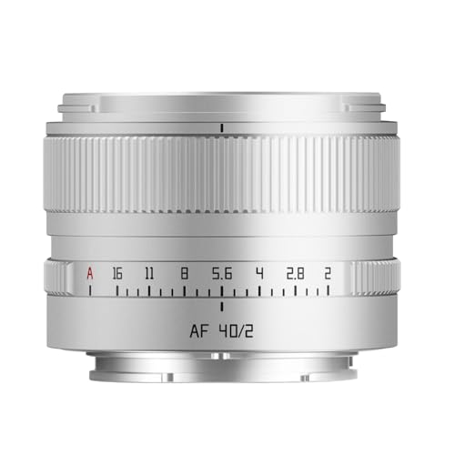TTARTISAN AF 40mm F2 �t���T�C�Y�Ή� �����Y �I�[�g�t�H�[�J�X �R���p�N�g �y�� �J�����p�����Y ��AF�Ή� �X���� �Õ��ʐ^ ���|�[�g���[�g�B�e�ɍœK �V���o�[ (Z�}�E���g)