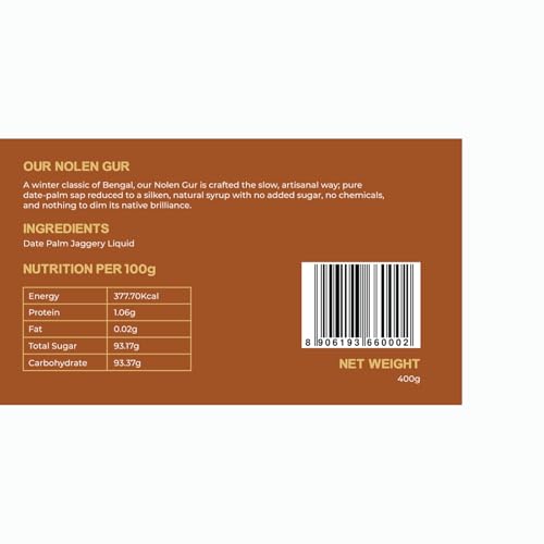 Earth Story Farms Nolen Gur | Date Jaggery Liquid | 100% Pure | Chemical Free | No Preservatives (400 g)