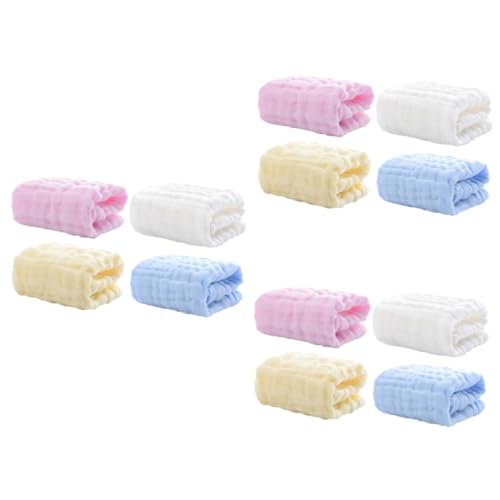 Serviettes de burp coton absorbantes et lavables en lot de 12 pour bébés