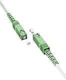 Cable de fibra de vidrio como cable de maniobra, forma la conexión entre el punto de transferencia de casa (HÜP) y el módem de fibra óptica (ONT) en interiores