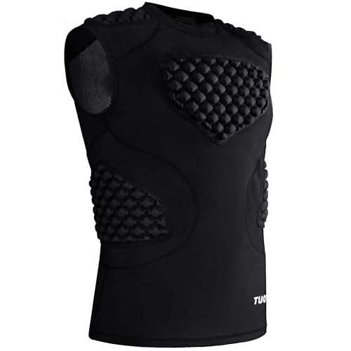 Dialudon Men Football Padded Compression Shirt 5-Pads Chest
