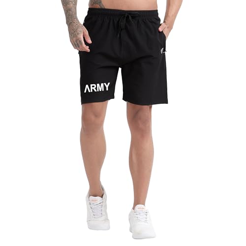 Image of BLUE STAR SHARK - Men's Regular Fit Polyester Blend Shorts | Casual Shorts | Half Track Paint's | Comfortable Rich Solid Design Shorts with Zip Pocket