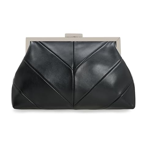 IXEBELLA PU Clutch Purse for Women Dressy Evening Bag Formal Handbag for Wedding, Prom, Cocktail Party (Black) Cover