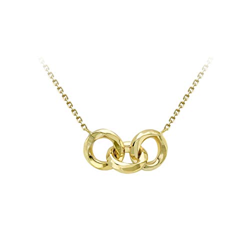 Collier anneaux liés or jaune 9 carats : le cadeau d'anniversaire symbolique pour femme