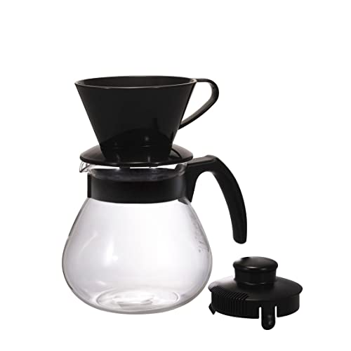HARIO TCDN-100-B Teko Coffee Dripper Set, 33.8 fl oz (1,000 ml), Coffee Server,