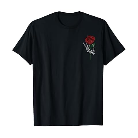 Skeleton Hand Holding Rose, Tattoo Clothing, Vintage T-Shirt Cover