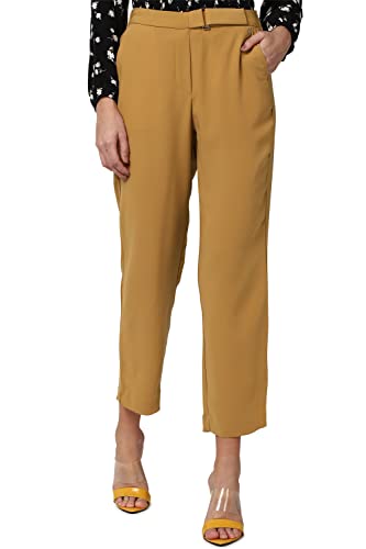 Image of Van Heusen Women High Rise Belted Formal Regular Fit Pants