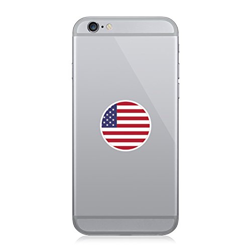 Round American Flag - Cell Phone Sticker - Decal - Die Cut
