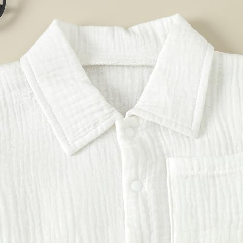 Baby Boy Romper Short Sleeve Button Down Shirt Onesie Jumpsuit Shorts Summer Clothes Outfit Newborn Infant4
