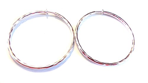 Clip on Earrings Hypoallergenic Hoop Earrings 3 Inch Silver Plate...