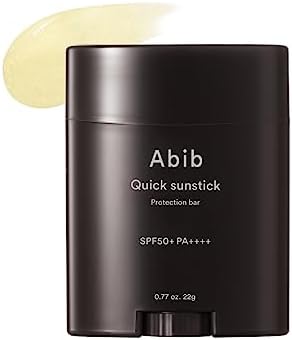 Abib Quick Sunstick Protection Bar SPF50+ 0.78 Oz / 22g I Sun Protection for Face and Body, Non sticky No Whitecast Sunscreen for All Type Skin, Calming Less stressunstick Protection Bar SPF50+ 0.78 Oz / 22g I Sun Protection for Face and Body