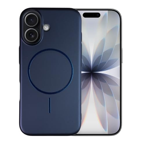 Image of AIBEX Ultra-Thin Mag-Saf Back Cover Case Compatible with iPhone 16 Plus| Slim Fit Scratch-Resistant Matte | Magnetic Wireless Charging | Microfibre Lining | Camera Protection (PC Material) - Dark Blue