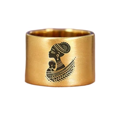 Bague maman africaine chevalière argent 925 plaqué or fait main