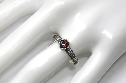 Natural Black Fire Opal Gemstone Ring 925 Sterling Silver Handmade Black opal Gemstone Halloween October Birthstone Wedding Gift Ring For Her