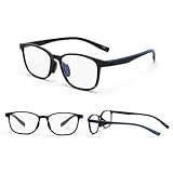 [GO!GRM] 老眼鏡 おしゃれ 【TRフレーム】 リーディンググラス ブルーライトカット シニアグラス 軽量 メンズ レディース ファッション 老眼メガネ コンパクト ケース付き 薄型老眼鏡 携帯 プレゼント 母の日 父の日 ギフト 度数：+1.0 ブラック