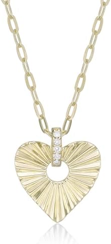Lavari Jewelers 1/20 Carat Lab Grown Diamond Textured Heart Penda...