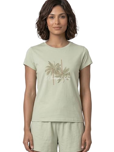 Image of Enamor Short Sleeve Crew Neck Regular Length Basic Crew T-Shirt - Slim Fit, Soft and Breathable Stretch Cotton - E147