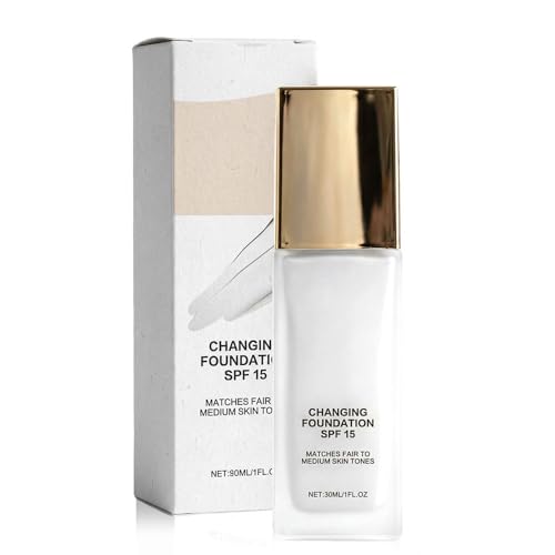 Color Changing Foundation for Mature Skin, 2026 New Self-Adjusting Liquid Foundation, 2-In-1 Hydrating and Lightweight Liquid Foundations, SPF15 Foundation for All Skin Types (1Pcs)