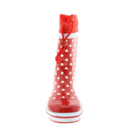 Dots Collection Rubber Rain Boots (9.5 US Toddler, Red)3
