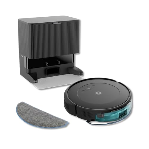 iRobot Roomba Combo 2 Essential con Stazione di Svuotamento Automatico, Robot Aspirapolvere Lavapavimenti, Sistema di Pulizia a 4 Stadi e 4 Livelli di Aspirazione, Controllabile tramite App, Nero