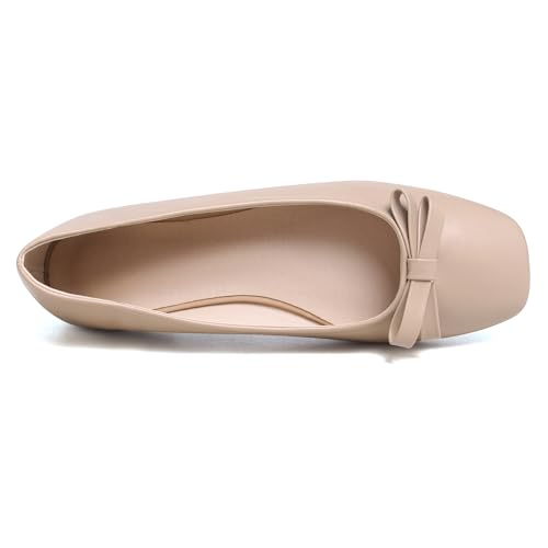Image of Dear Time Women's Casual Foldable Ballet Flats Square Toe Ballerina Flats Shoes Comfortable