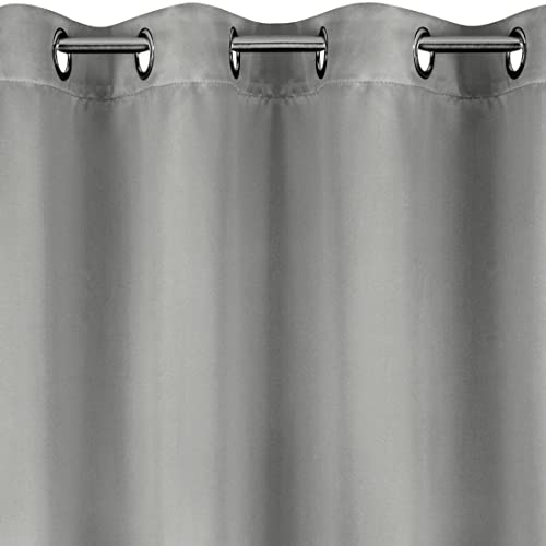 Eurofirany LOGAN Blackout Curtain - 1 Unit Eyelets, Light blocking Room Darkening Bedroom Living Room, W55 x L69, Silver - Image 2