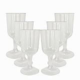 Copas de vino de plástico transparente, 125 ml (paquete de 6), diseño desechable y elegante, perfectas para fiestas y celebraciones