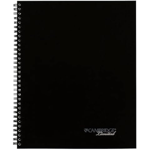 Cambridge Notebook, Business Notebook, 8-1/2" x 11", 80 Sheets, Legal Ruled, QuickNotes Notebook, Flexible Cover, Wirebound, Gray (06066) Cover