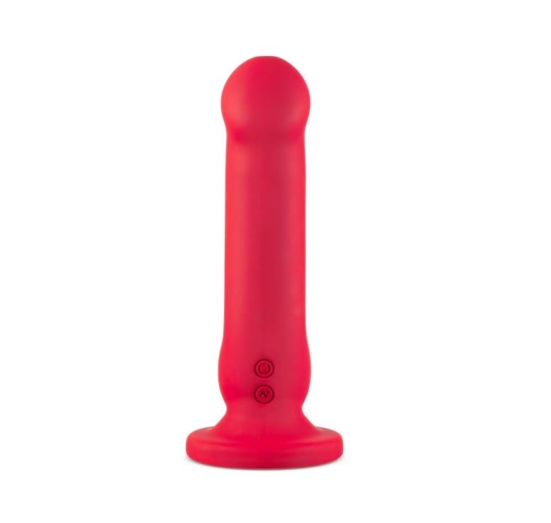 Eden 8.25 Inch Thrusting Vibrator Dildo – G Spot & Prostate Stimulator with 10 Vibration Modes – Waterproof Silicone Suction Cup Dildo – Strap-On Compatible Adult Sex Toy for Women & Couples - Red