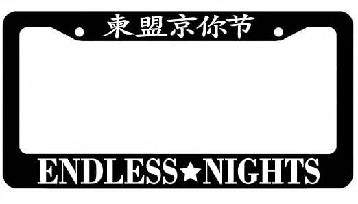 Endless Nights Matte Black License Plate Frame Holder -...
