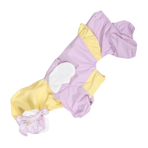 iplusmile 小型犬用フード付き防水レインコート 四脚フルボディカバーで防風防雨 鮮やかなカラーで夜間 高性能防水素材使用のペット用雨具