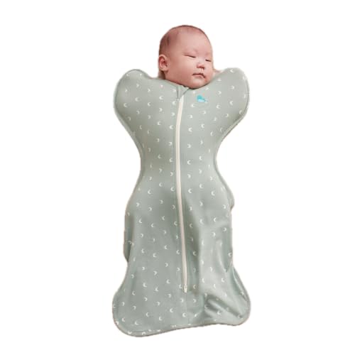 Image of Love to Dream Swaddle Up Original, Arms Up Position, Light and Ultra Breathable Cotton - Wearable Blanket - 1.0 TOG - (20-24C) Ideal for Moderate Temps, Medium 13-19lbs, Moon Olive
