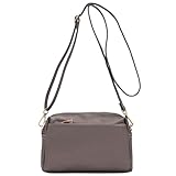 FashionPuzzle Triple Zip Small Crossbody Bag (Pewter)