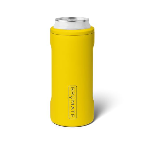Image of BruMate Hopsulator Slim Can Cooler Insulated for 12oz Slim Cans | Skinny Can Insulated Stainless Steel Drink Holder for Hard Seltzer, Beer, Soda, and Energy Drinks (Pineapple)