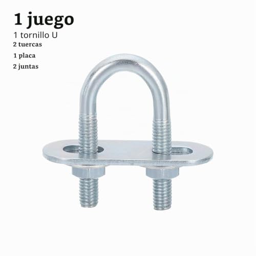 Miniatura 3 de Quarkzman Pernos En U Redondos M6, Ancho Interior De 20mm, Longitud De 50mm Perno De Abrazadera En U Con Tuercas Y Placas, De Acero Al Carbono Para Reparación Tuberías Y Industriale