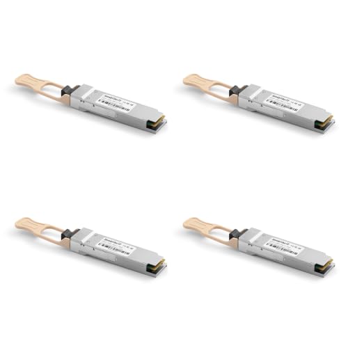 Image of SpeedyFiberTX 4-Pack QSFP28 100GBASE-SR4 850nm 100m MPO-12 UPC MMF Optical Transceiver Module, Support 4 x 25G-SR | Compatible for Juniper JNP-QSFP-100G-SR4